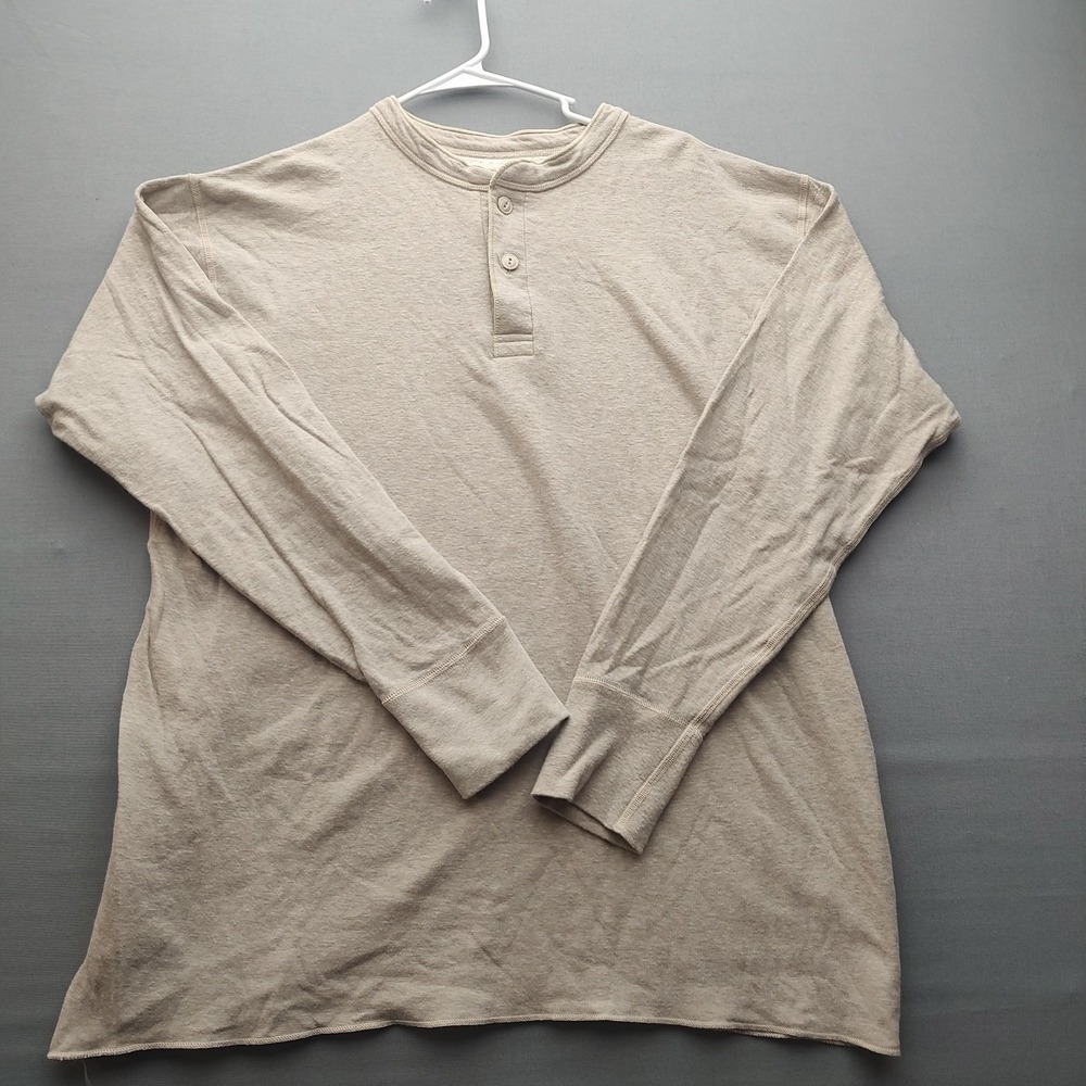 L.L.Bean Men's Light Brown Pull Over Thermal Shirt Extra Large Long Sleeve‎